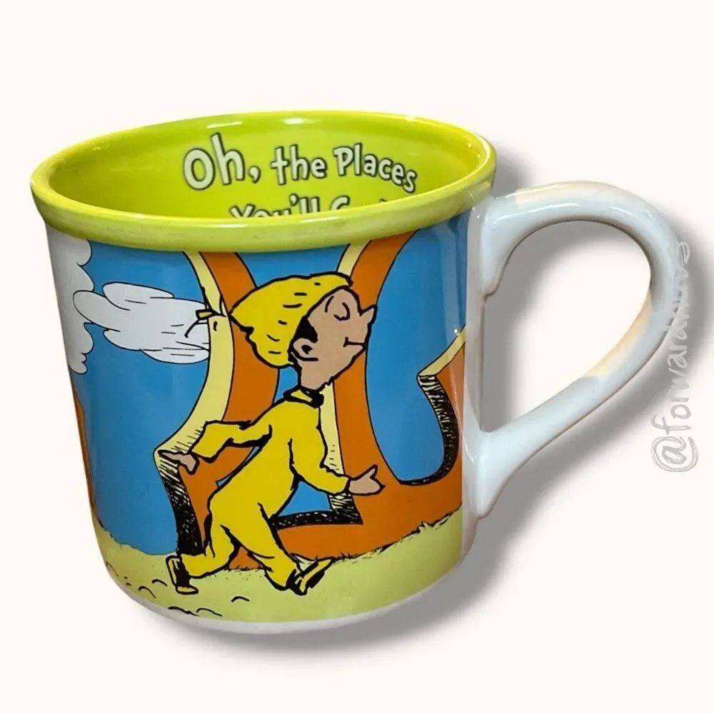 Dr. Seuss Oh The Places You’ll Go Ceramic Coffee Mug Colorful Character Cup